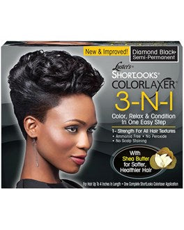 PINK Shortlooks Colorlaxer Relaxer Kit #Diamond Black (1application)