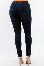 PLUS SIZE HIGH WAIST DISTRESSED MOTO JOGGERS