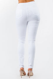 PLUS SIZE HIGH WAIST DISTRESSED SKINNY JOGGERS