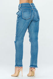 Double Waistband High Rise Vintage Jeans