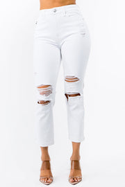 PLUS SIZE HIGH WAIST DISTRESSED BOYFRIEND JEANS